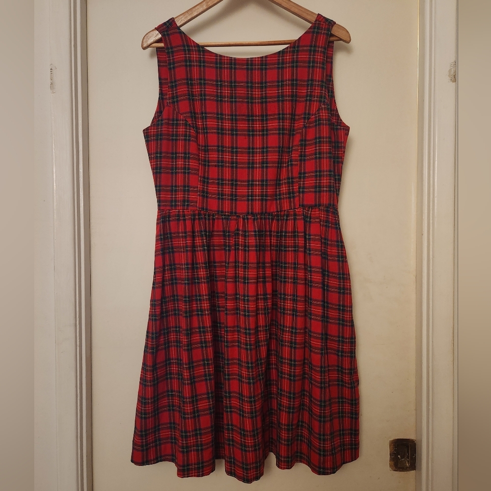 Tuesday of California - Plaid Pinafore Dress - L